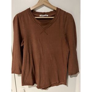 Free People‎ We The Free Clover Puff Shoulder Top in Mesa Size Medium
